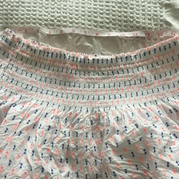 Lilly Pulitzer Ethenia White Blue Orange Patterned Skirt with Pom Poms - Picture 8 of 9